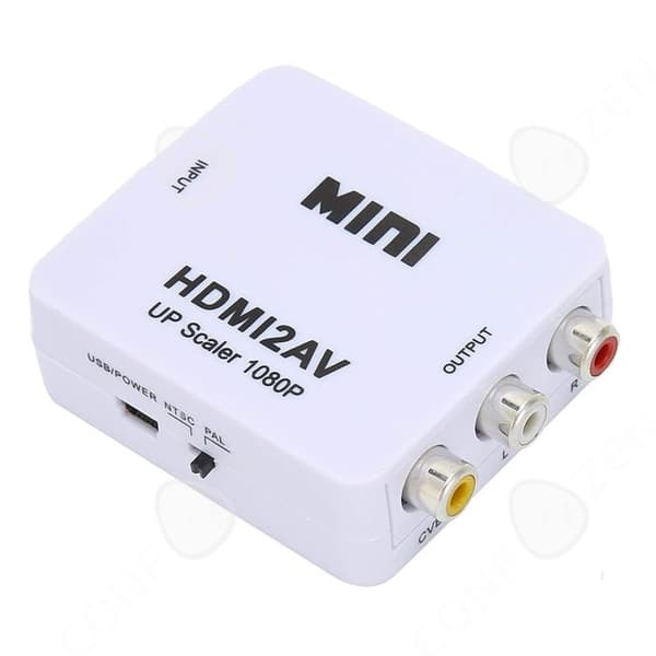 C Mini HDMI till RCA-adapter videoomvandlare stöder 1080p HDMI till AV-adapter 3RCA-omvandlare