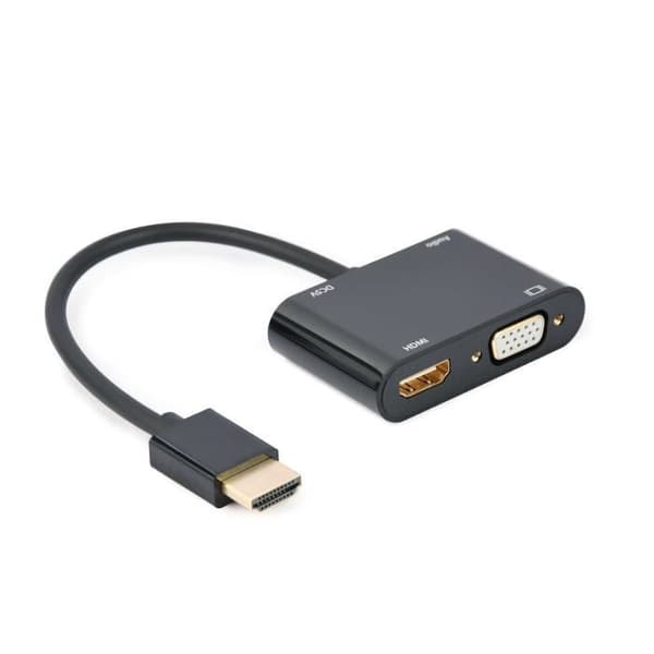 GEMBIRD HDMI HAN TILL HDMI FEMALE + VGA KVINNE + ADAPTERKABEL A