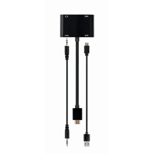 GEMBIRD HDMI HAN TILL HDMI FEMALE + VGA KVINNE + ADAPTERKABEL A