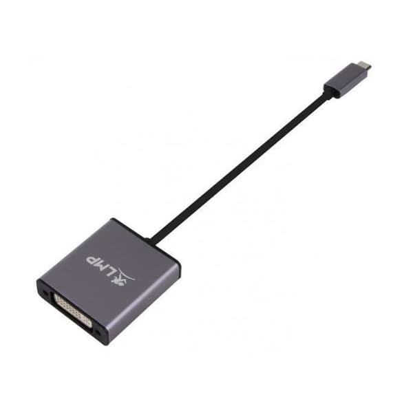 LMP-USB-C till DVI aluminiumhusadapter (DVI-I enkellänk) - rymdgrå