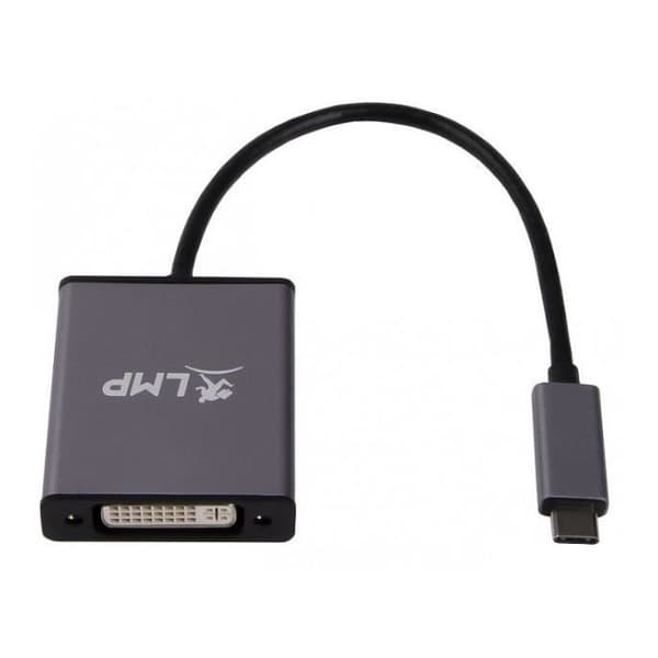 LMP-USB-C till DVI aluminiumhusadapter (DVI-I enkellänk) - rymdgrå Grå