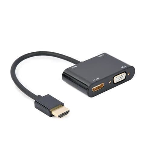 GEMBIRD HDMI HAN TILL HDMI FEMALE + VGA KVINNE + ADAPTERKABEL A