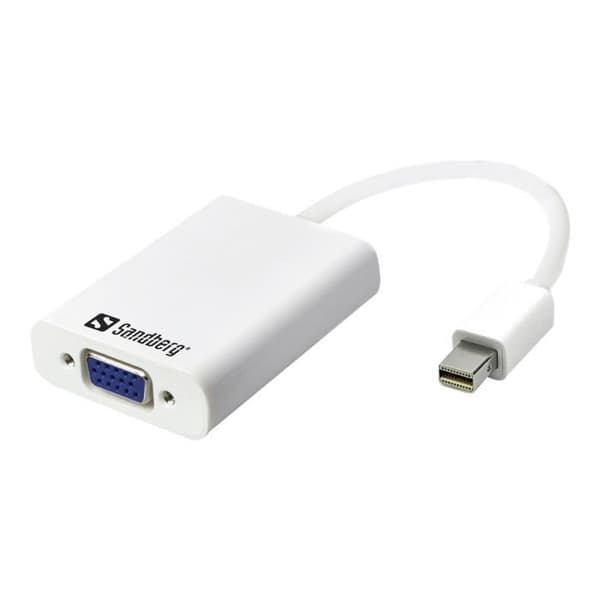 Sandberg Adapter MiniDP&gt;VGA+Audio Mini DisplayPort VGA videokonverterare