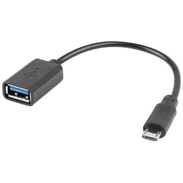 USB OTG-adapter - LANBERG - Micro(M) till USB-A(H) - 15 cm - Svart - USB 2.0