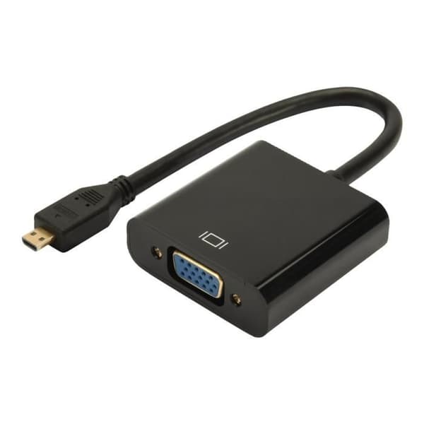 DIGITUS - Ljud- och videoadapter - HDMI - VGA - ljud - HDMI micro (M) för HD-15, minijack (F) - svart