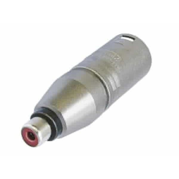 Ljudadapter - Neutrik - NA2MPMF - XLR han 3-polig till RCA hona - Silver - Rak