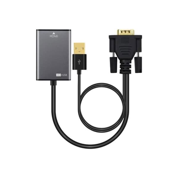 MicroConnect HDMI Adapter HDMI - VGA USB, HD-15 (VGA) till HDMI (F) 15 cm aktiv svart, stöder 1080p