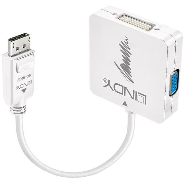 Videoadapter - LINDY - DisplayPort 1.2 till HDMI/DVI/VGA - 4K UHD 30Hz - Ljud stöds