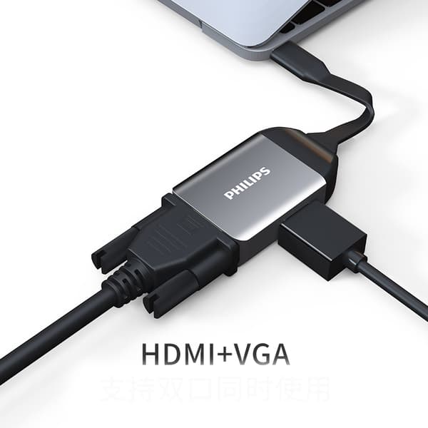 Philips Type-C till HDMI/VGA-expansionsdocka Apple Thunderbolt 3/4 till TV-skärm-expansionsdocka