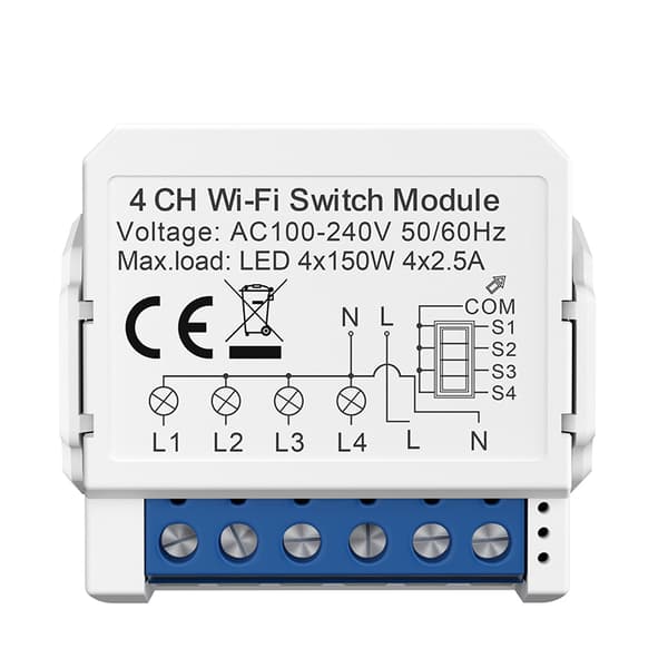 INF Smart WiFi Switch Module WSM16-4 Channel White