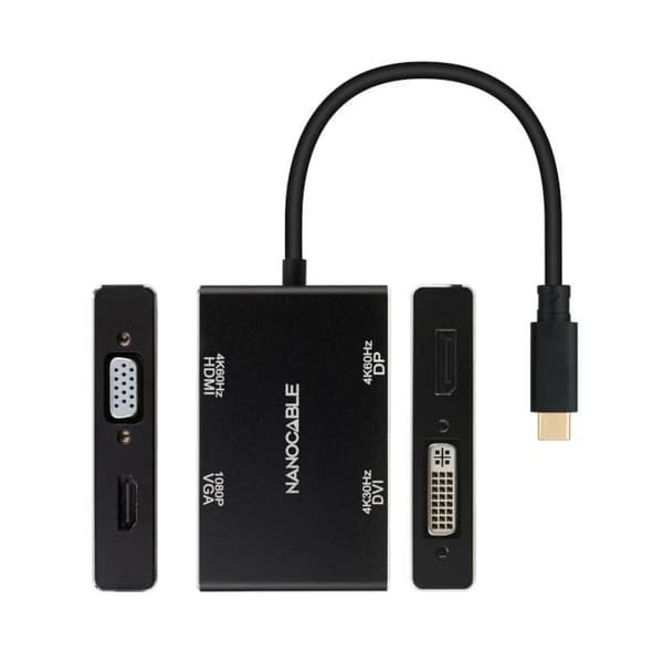 USB-C Hub NANOCABLE 10.16.4307 Sort