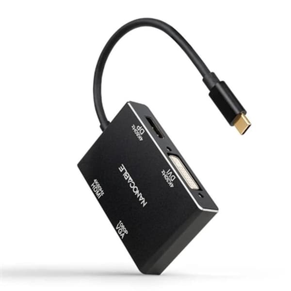 USB-C Hub NANOCABLE 10.16.4307 Sort