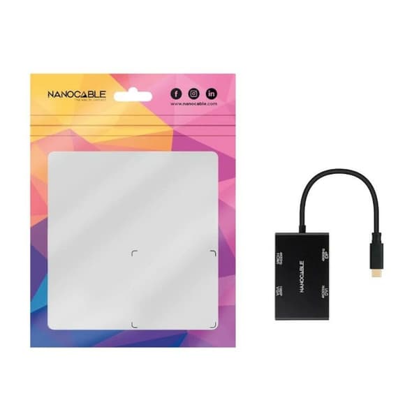 USB-C-keskitin NANOCABLE 10.16.4307 Musta