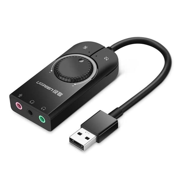 USB ljudadapter till 3x Jack OTG - Ugreen (40964) - Svart