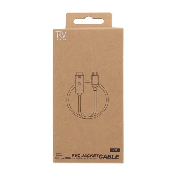 Rvelon USB-C till HDMI 1.4-kabel 4K - 2 meter med chipset