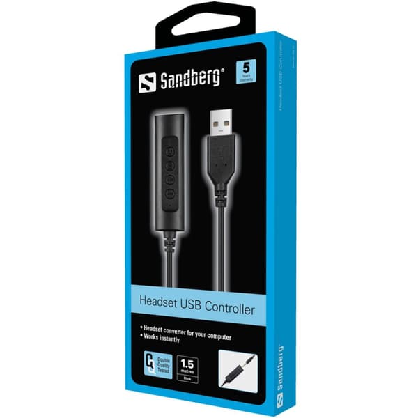 Sandberg-kuulokkeiden USB-sovitin 1,5 m 134-17