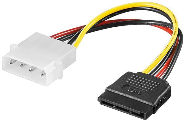 MicroConnect SATA-ström 4-pins-15-pins 0,2 m