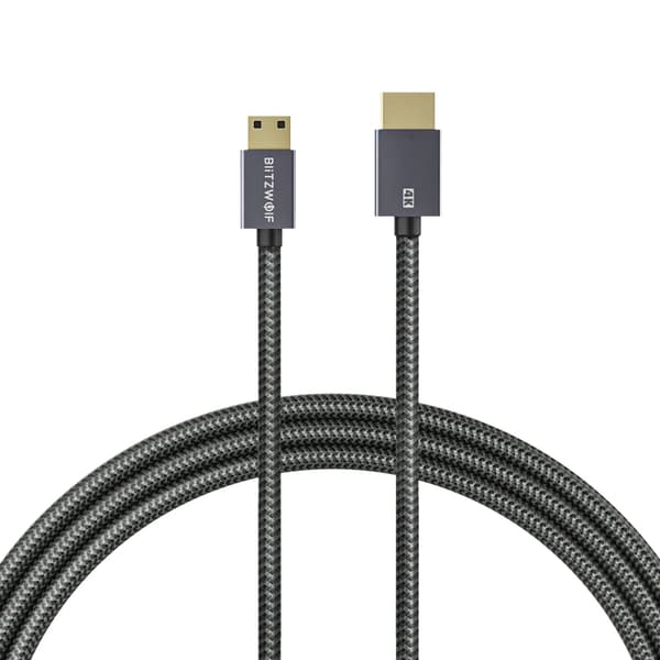 Mini HDMI - HDMI -kaapeli, 4K-resoluutio, 18Gbps siirtonopeus,1 metriä 10 kpl, harmaa