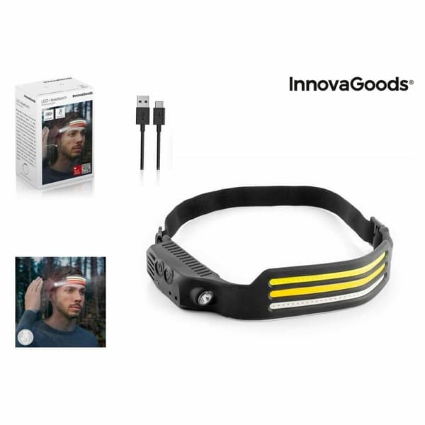 BRUGT Genopladelig og justérbar LED-pandelampe InnovaGoods Sort (Refurbished A)