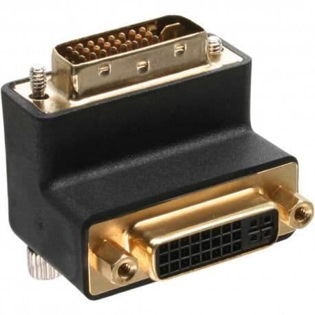 InLine® DVI-I-adapter, 90° vinklad, digital+analog 24+5 hane/hona
