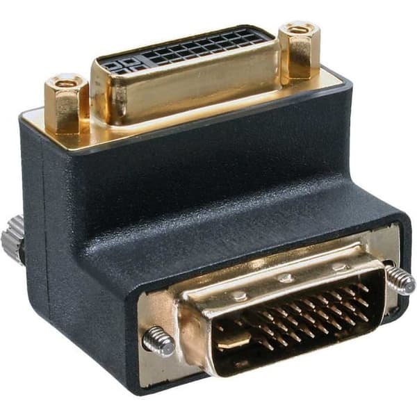 InLine® DVI-I-adapter, 90° vinklad, digital+analog 24+5 hane/hona