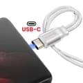 Miniatyrbild 3 av 5: USB-C Laddare Adapter 2-i-1 Ljud 3,5 mm Nylonflätad Anti-knut Swissten Vit