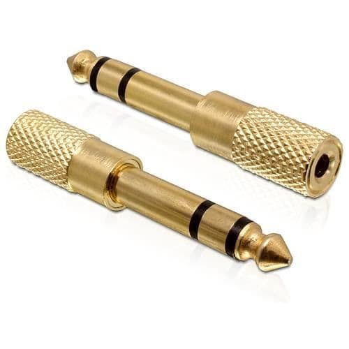Ljudadapter - DeLOCK - 65361 - 6,35 mm hane - Mini jack 3,5 mm hona - Guldpläterad metall