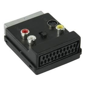 Adaptator scart - VALUELINE - VLVP31903B - Växlad - Svart - RCA och S-Vidéofemell