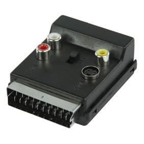 Adaptator scart - VALUELINE - VLVP31903B - Växlad - Svart - RCA och S-Vidéofemell