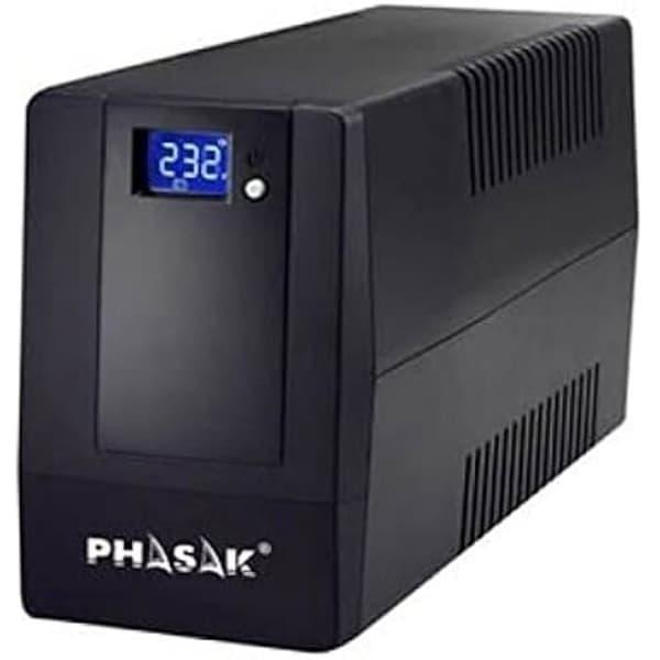 Inverter - S.A.I. Phasak 600 VA LCD Touch USB + RJ45 interaktiv digital Svart