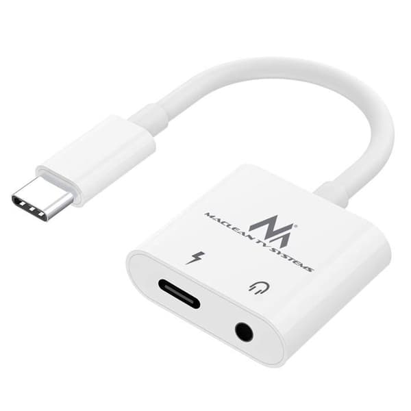 USB Type-C-adapter - 3,5 mm minijack Maclean, MCTV-848 med strömförsörjning (PD) 30W