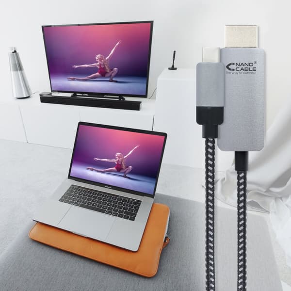 USB-C till HDMI Kabel NANOCABLE 10.15.5102 1,8 m Svart