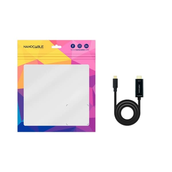 USB-C till HDMI Kabel NANOCABLE 10.15.5102 1,8 m Svart