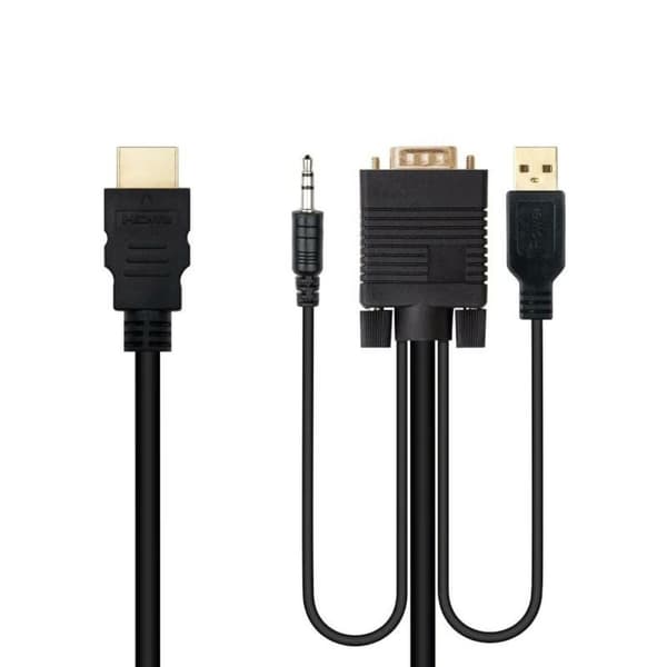 HDMI till VGA med Audio Adapter NANOCABLE 10.15.4350 1,8 m Svart