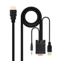 Miniatyrbild 1 av 4: HDMI till VGA med Audio Adapter NANOCABLE 10.15.4350 1,8 m Svart