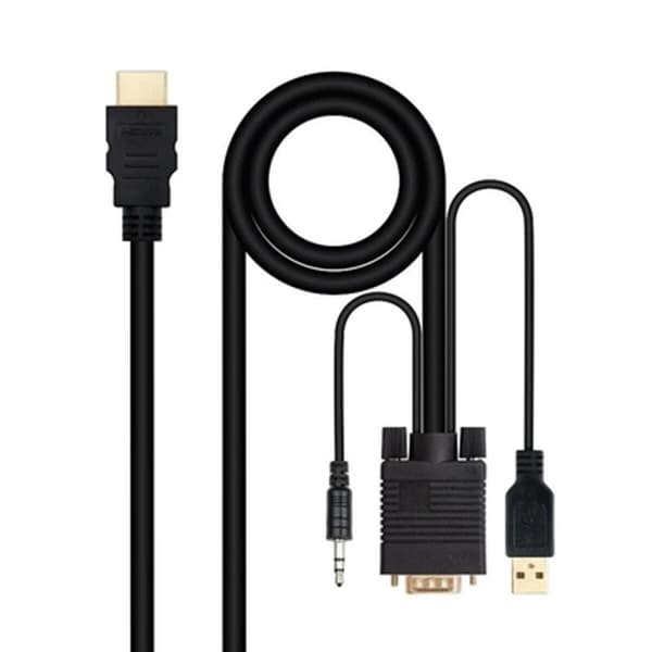 HDMI till VGA med Audio Adapter NANOCABLE 10.15.4350 1,8 m Svart