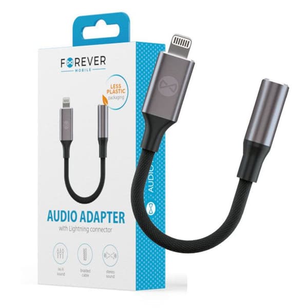 Lightning till 3.5 mm Audioadapter Hane till Hon Forever Svart