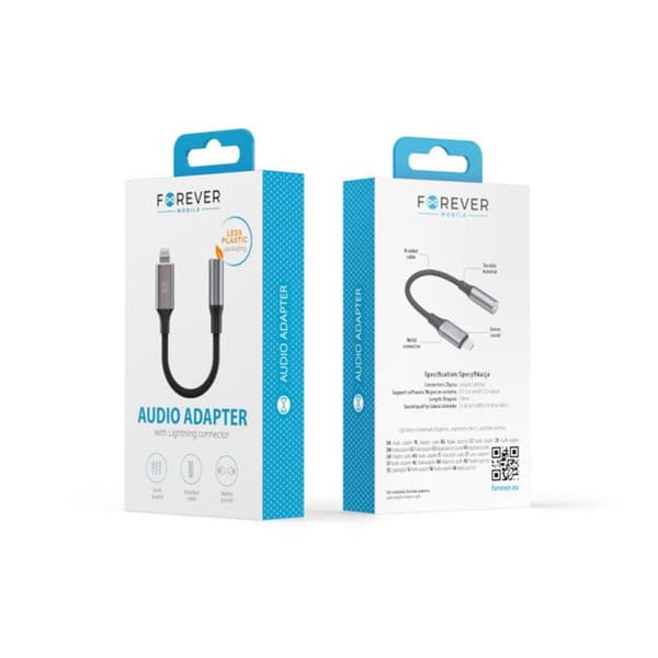 Lightning till 3.5 mm Audioadapter Hane till Hon Forever Svart