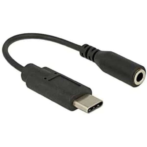 USB-C ljudadapter - DeLOCK - 3,5 mm - 14 cm - Svart - Anslutning för hörlurar/headset
