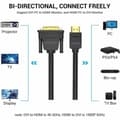Miniatyrbild 3 av 4: DVI till HDMI Adapter Vention ABFBI Svart 3 m