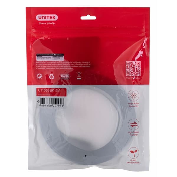 Kabel HDMI Unitek C11063BK-5M Svart 5 m