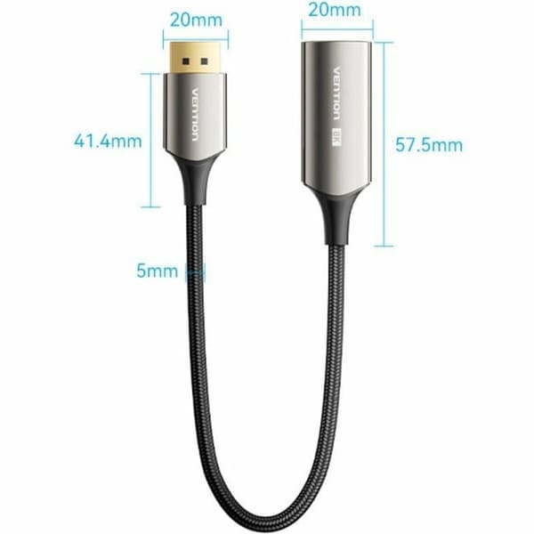 Kabel DisplayPort till HDMI Vention HFNBC Svart