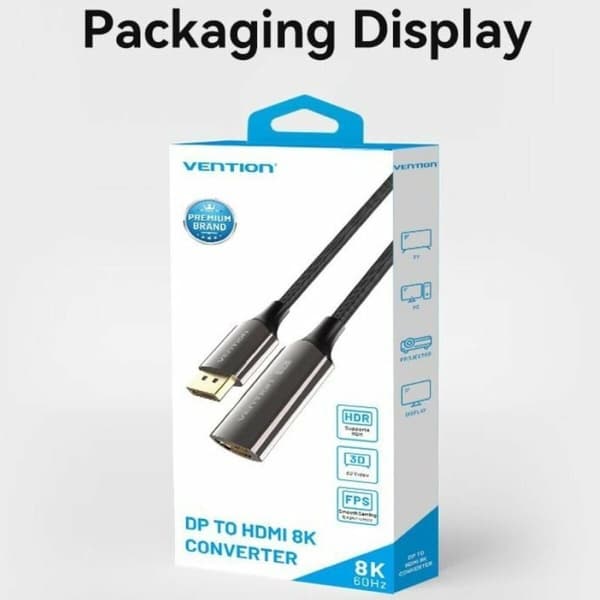 Kabel DisplayPort till HDMI Vention HFNBC Svart