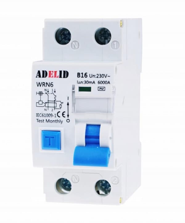 1-polet differentialafbryder C20A 30mA