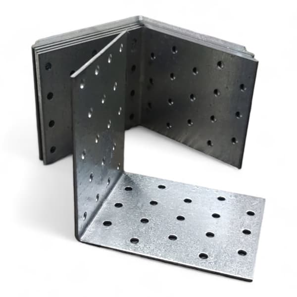 Vinkelforbindelse med perle, stålvinkel, hulholder, 100 x 100 x 80 x 2 mm, 10 stk.