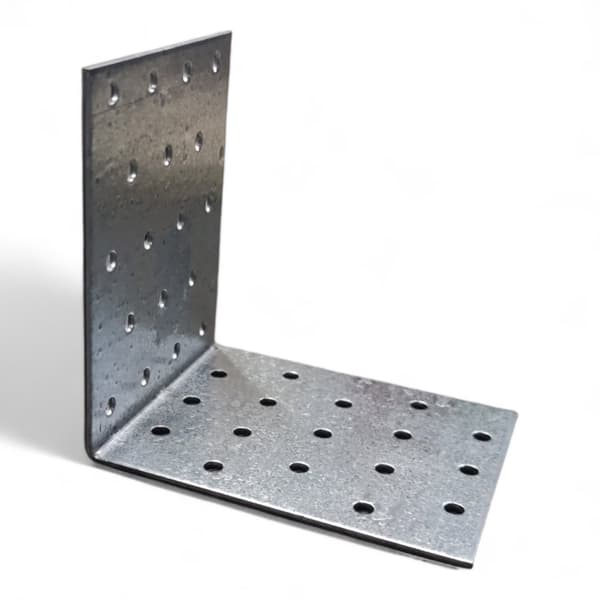Vinkelforbindelse med perle, stålvinkel, hulholder, 100 x 100 x 100 x 2 mm, 2 stk.