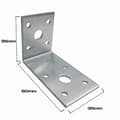 Miniatyrbillede 2 af 6: Vinkelforbindelse med perle, stålvinkel, hulholder, 60 x 35 x 35 x 2 mm, 50 stk.