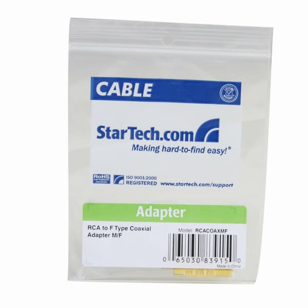 RCA Adapter Startech RCACOAXMF Gul