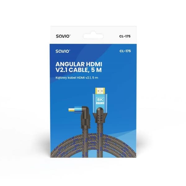 HDMI-kabel Savio CL-175 Blå Sort 5 m