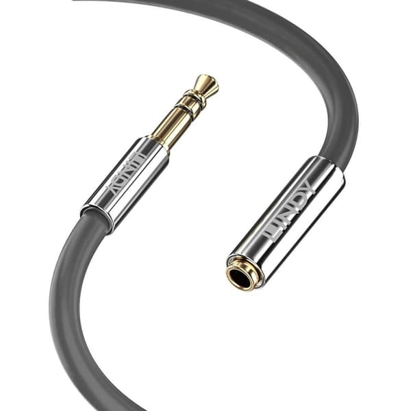 Jack-forlængerkabel (3,5 mm) LINDY 35327 1 m Sort Antracit